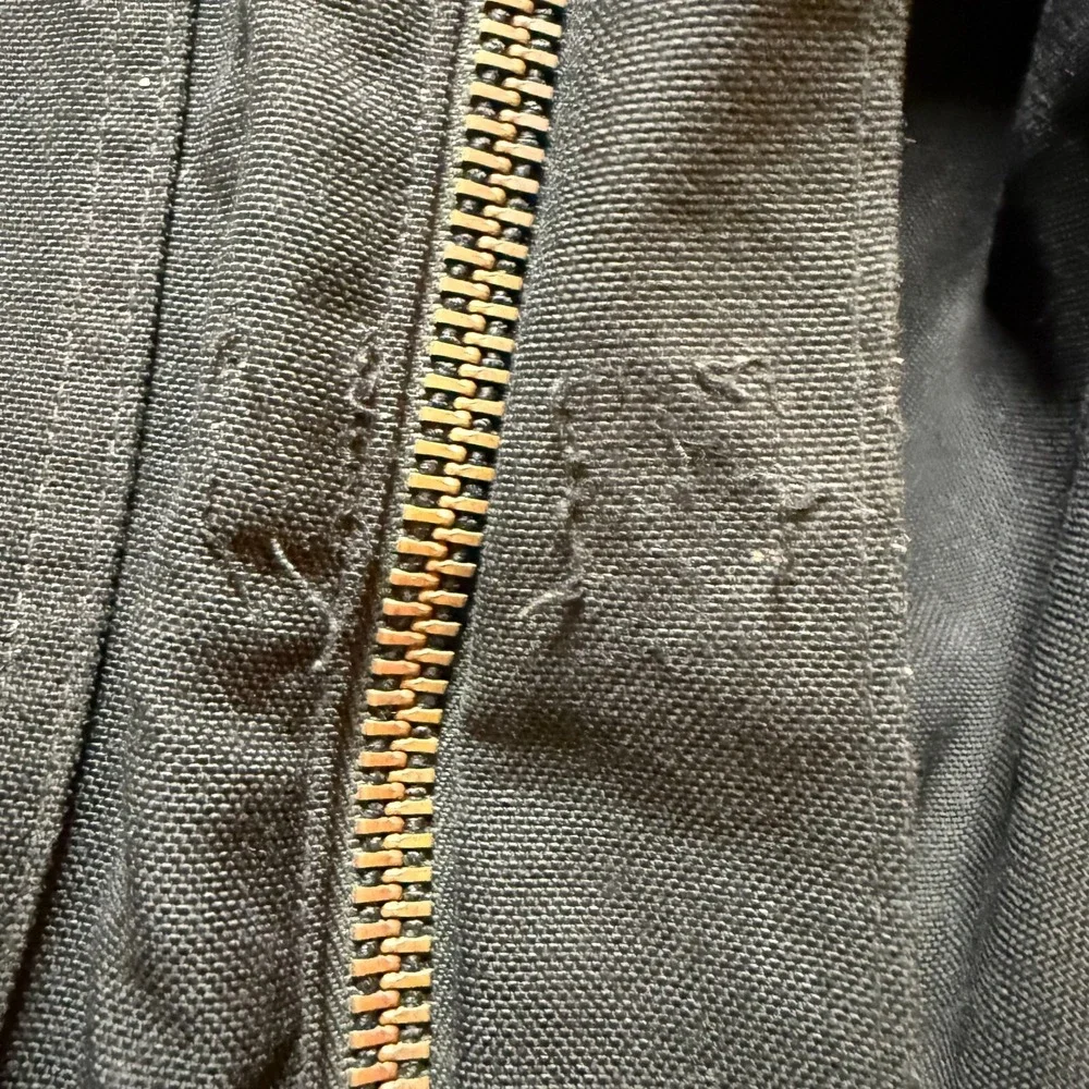 Carhartt Jacket‎ Mens Large Black C55 Arctic Yukon Work Thrashed Broken Zip - Picture 5 of 8